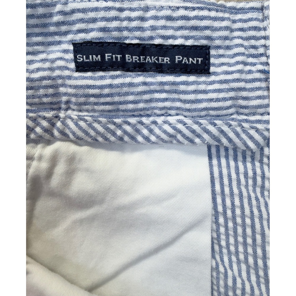 Vineyard Vines Seersucker Chino Pants Mens 34x32 Blue White Slim Straight - Picture 7 of 9
